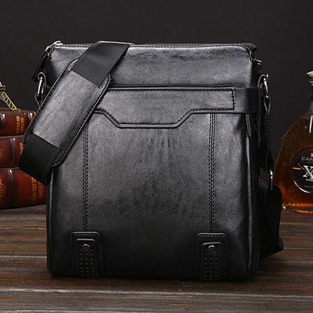 Bolso bandolera hombre liso negro Simple Casual