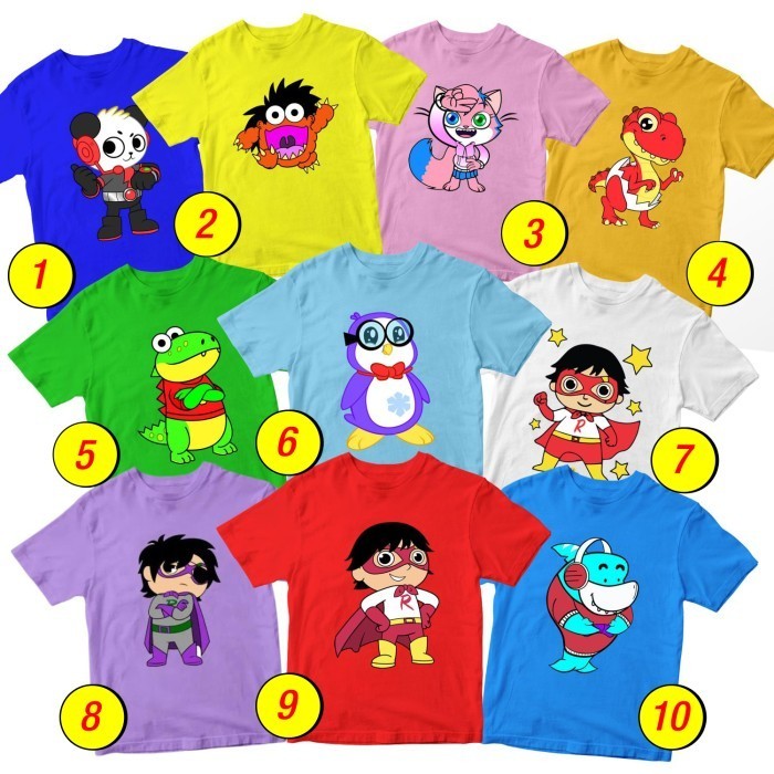 Camisetas Para Niños Y Niñas De 1 A 10 Años Ryan World DISTRO