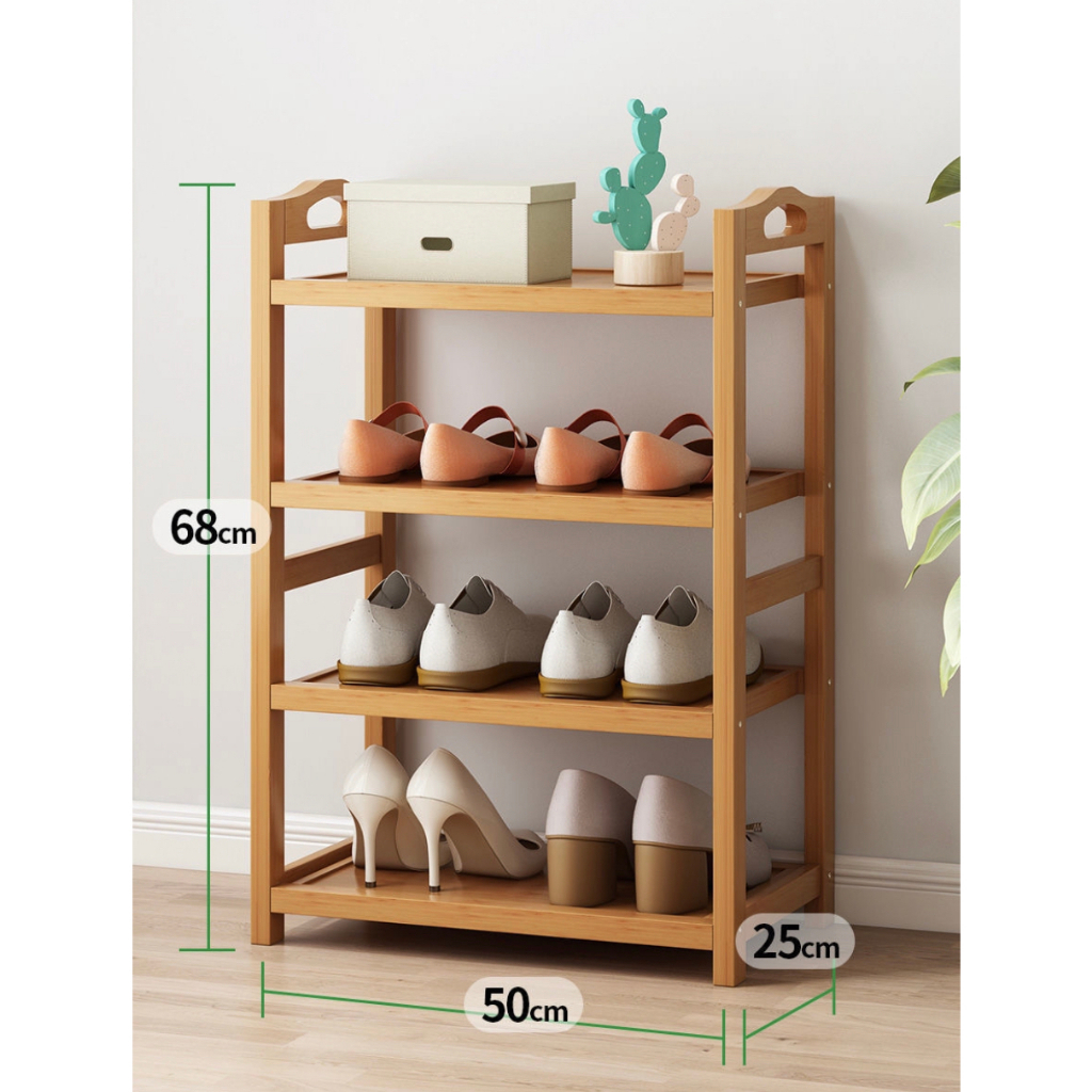 Estante De Madera Para Zapatos KAYU 4 Niveles 5 Apilamiento Minimalista
