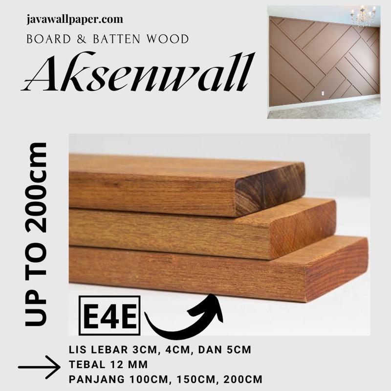KAYU Java Moulding Accent Wall Batten Lis PADO Wood Wallmoldeo Panel De ...