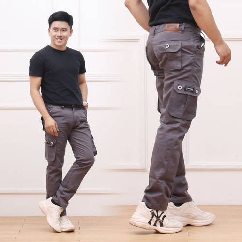 Pantalones CARGO para hombre ORIGINAL Slim fit largo trabajo de oficina  Casual vacaciones niños Daily Jumbo talla Xl-Xxl-B04