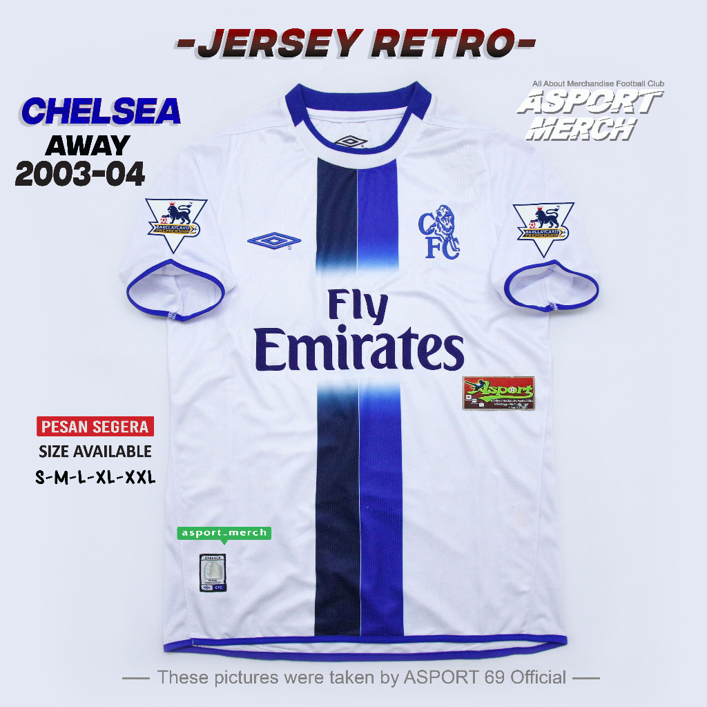 chelsea football jersey 03/04 away