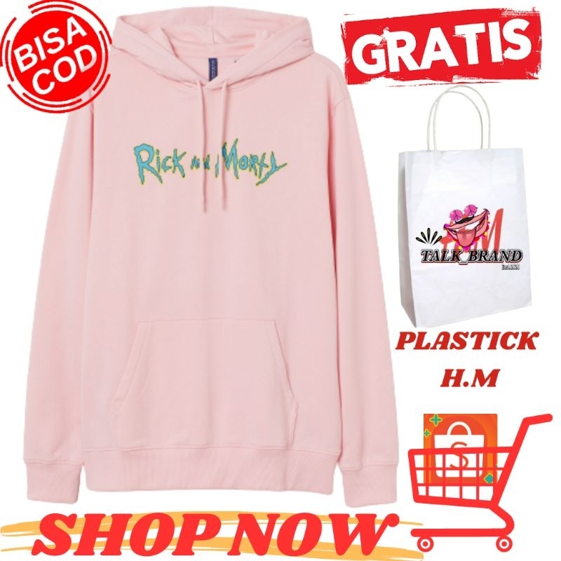 Sudadera Con Capucha HM RICK Y MORTY Rosa Mujeres Hombres FUL TAG