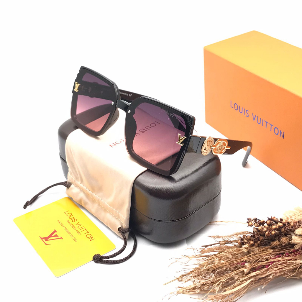 Gafas de sol para mujer/gafas de sol negras de moda Louis Vuitton Jk23042  limpiadores súper y gratis