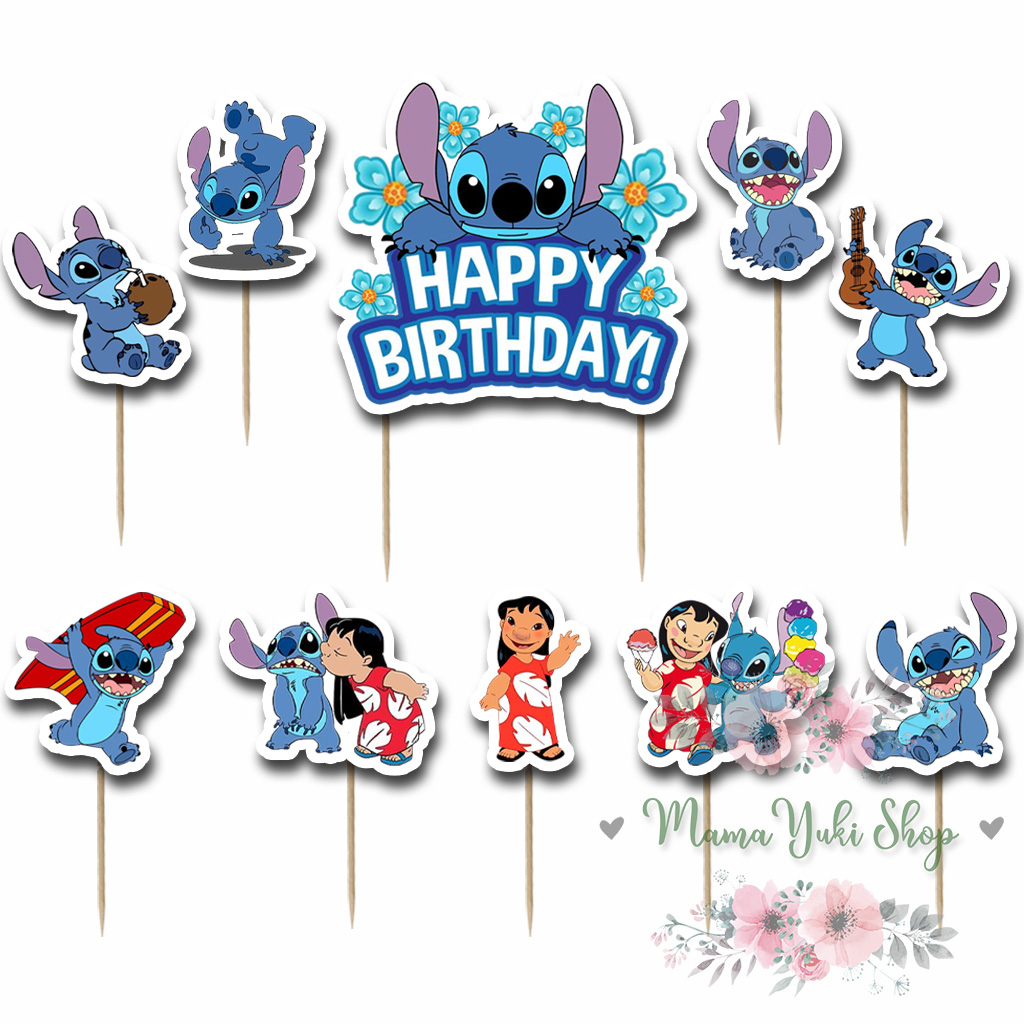Lilo & Stitch Decoracion Tarta,Topper Tarta Cumpleaños Stitch