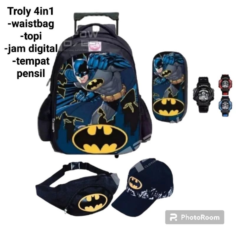 Nuevo Mochila De Rueda De Escuela Primaria 4en1 De Batman Shopee Colombia
