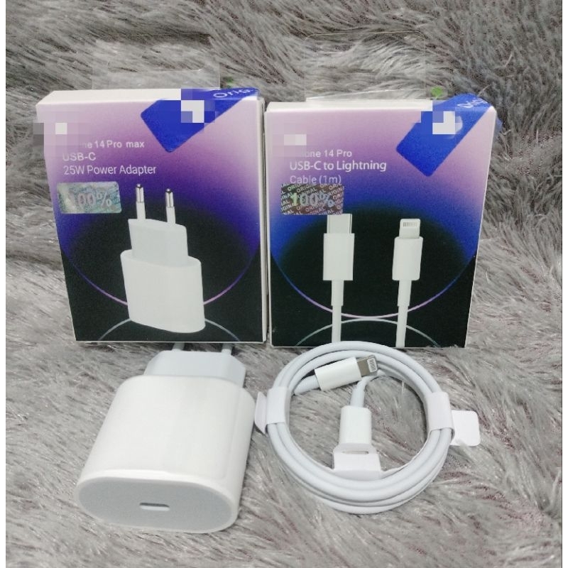 Cargador Iphone 25W Adaptador De Carga Rápida USB C A Cable  Lightning/Compatible Para X XR 12 13 14