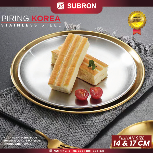 Bandeja Para Servir SUBRON Coreana De Plata Y Oro , 14 Cm , 17 Acero ...