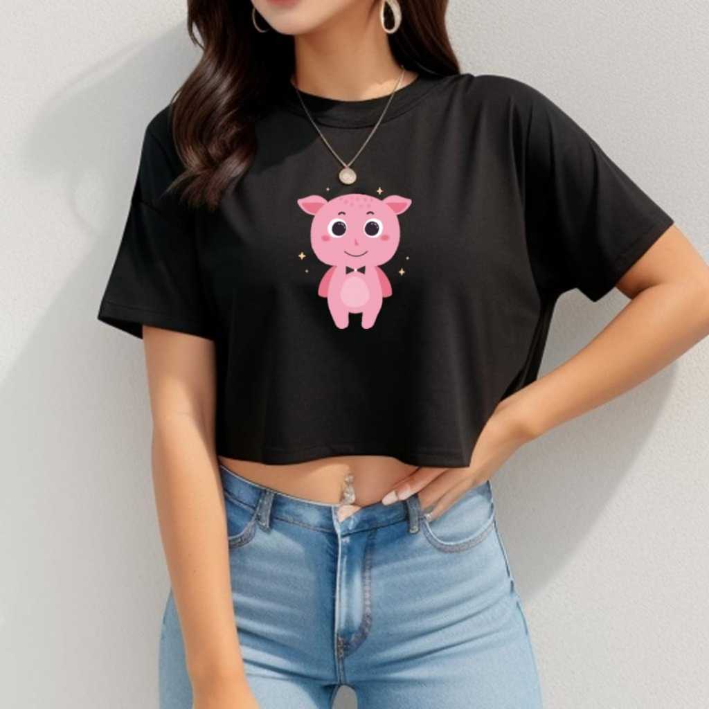 HITAM Camiseta CROP TEE Ropa De Mujer TOP FIT L Tops Adolescentes Ninas Adulto Estilo Coreano TSHIRT TUMBLR OUTFIT CASUAL TRENDY T SHIRT Camisa Manga Corta Material De Algodon Importacion Color Negro ...