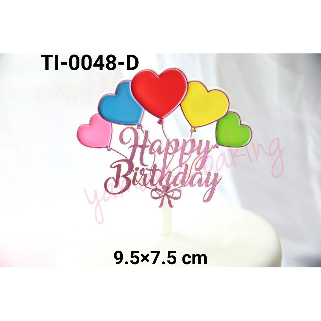 MERAH Instantánea TI48D Paquete Cake topper Decorado Con Feliz ...