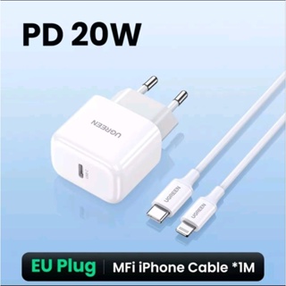 Ugreen Cargador De 20w + Cable Usb C A Lightning Para IPhone 13 14