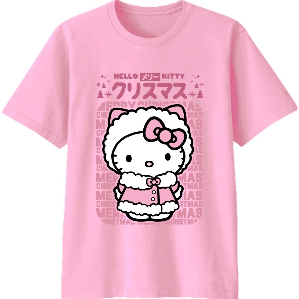 Camiseta Hello Kitty Navidad Para Ninos Adultos Algodon 30s Shopee Colombia