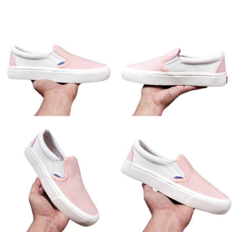 Zapatos vans outlet raya blanca rosa