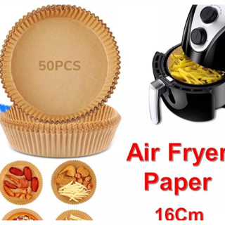 100pcs 50pcs Round and Square Air Fryer Disposable Paper Steamer Baking  Oil-proof Oven papel freidora aire accesorios de cocina