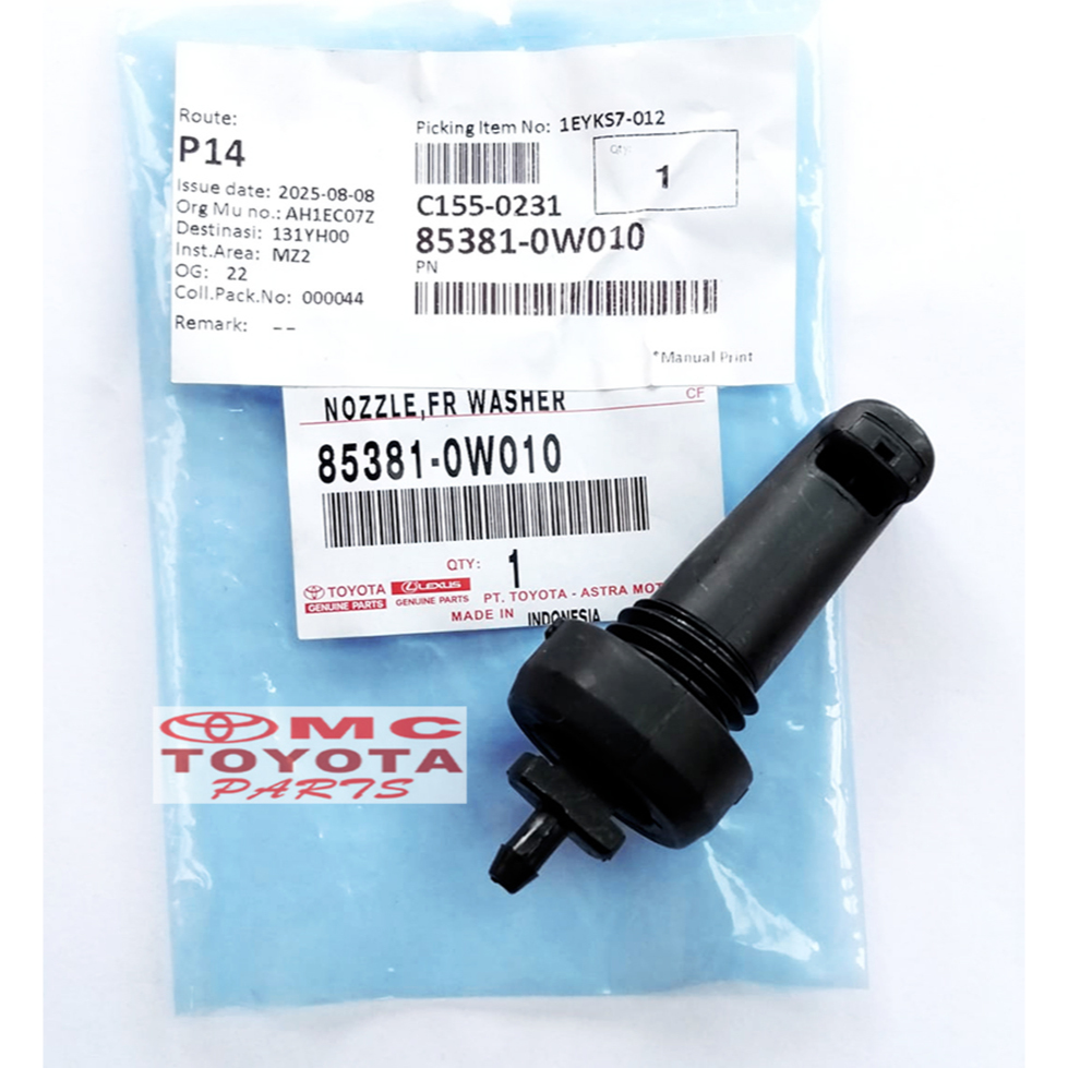 Juego De 2 Boquillas De Limpiaparabrisas Para Toyota Land Cruiser Serie 80 – OEM 85381-30020-C1, Recambio Original De Plástico Negro