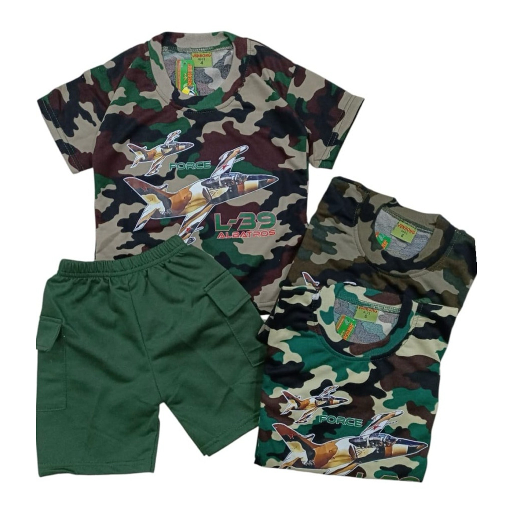 Conjunto De Ropa Para Niños Con Ejército ABRI LORENG Imágenes Edad 1-10 ...