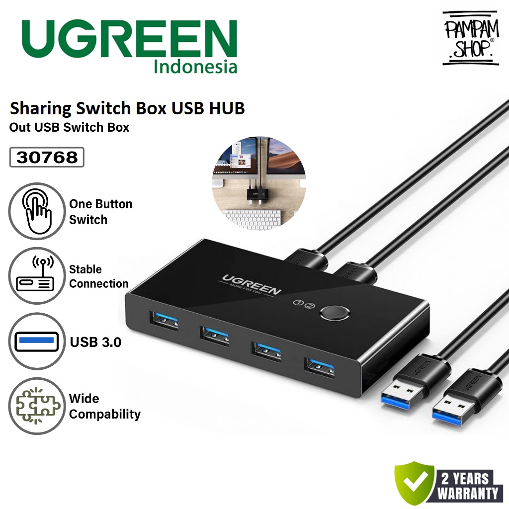 UGREEN 30768 Caja De Interruptores Compartidos 2 En 4 Salidas Puerto ...