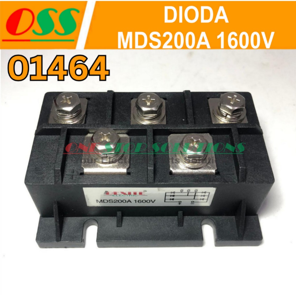 Pont Redresseur Diode Triphasé MDS200A - 200A 1600V - Certification CE - Neuf Sous Emballage