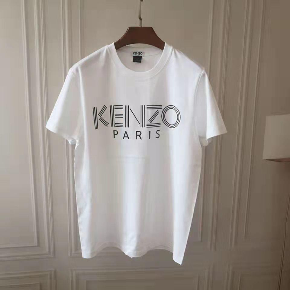 KENZO Marca De Moda Camiseta De Las Mujeres s Puro Algodon Letras Grandes Clasico Hombres Conjunto De Manga Corta Suelta