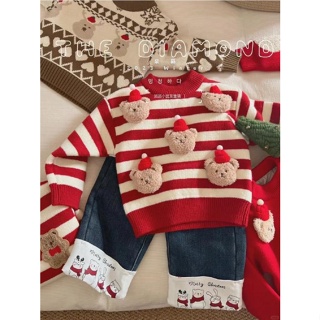 Suéter navideño de manga larga para bebé, niña, niño, chaqueta cálida,  sudadera con capucha, ropa roja de Navidad