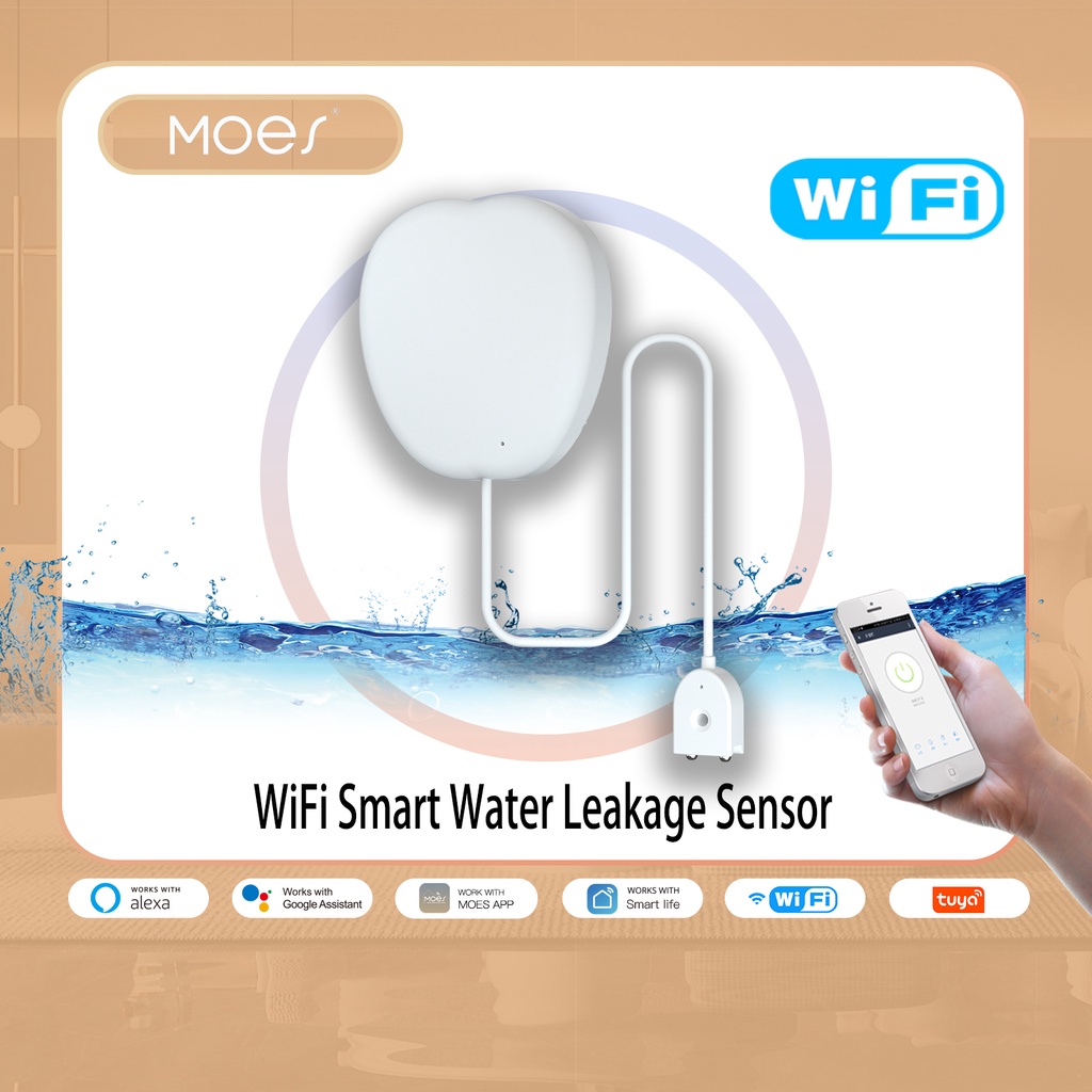 Detector de fugas con sensor de agua WiFi: detector inteligente de fugas de  agua, sensor inteligente de fugas de agua TUYA, sensor de nivel de agua