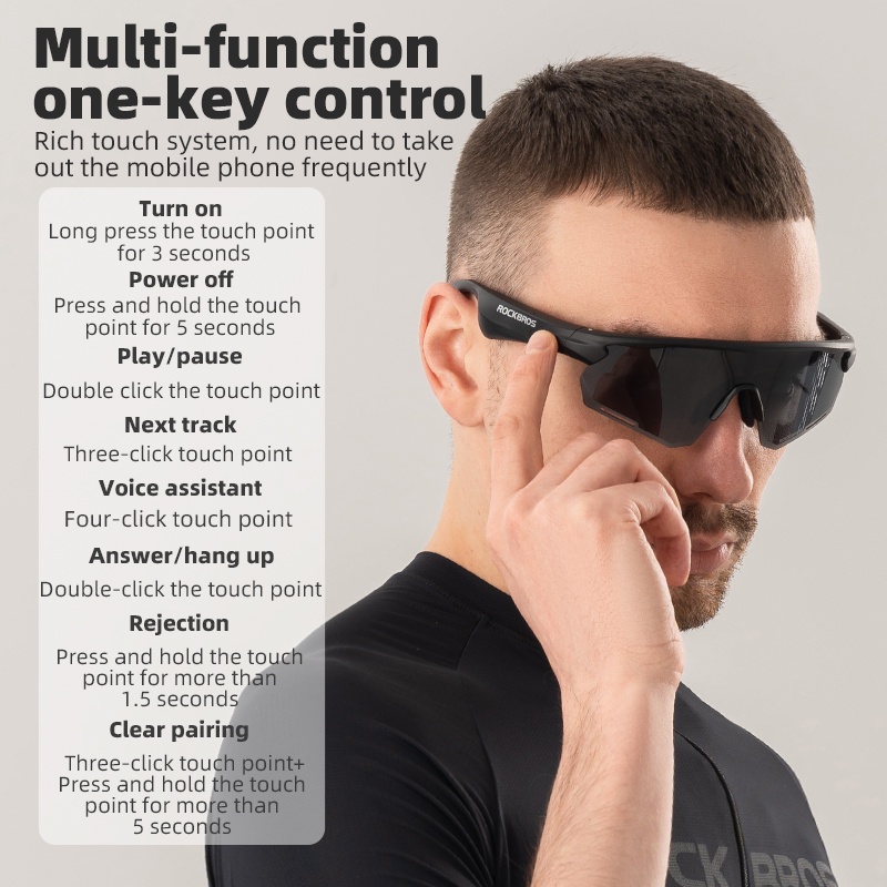 ROCKBROS Bluetooth Gafas De Ciclismo Polarizadas Luz Miopia Pesca Deportes Al Aire Libre Correr Conduccion Para Hombres Y Mujeres Shopee Colombia