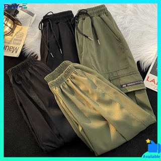 Estilo japonés Moda Hombres Joggers Pantalones Gran Bolsillo