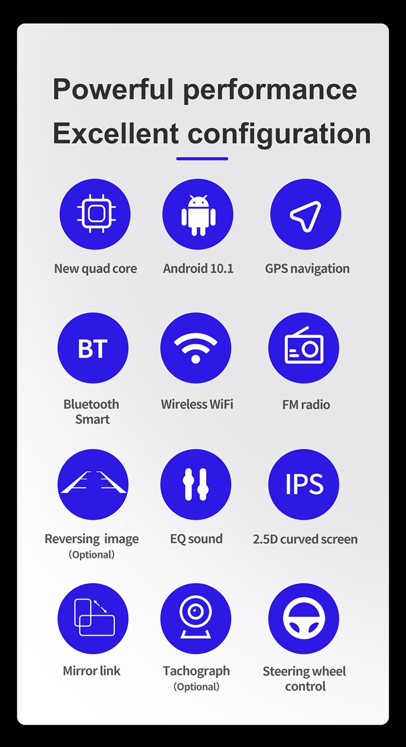 Android 11 Radio De Coche Pantalla Táctil Con GPS 7/9/10 Pulgadas 1 din 2
