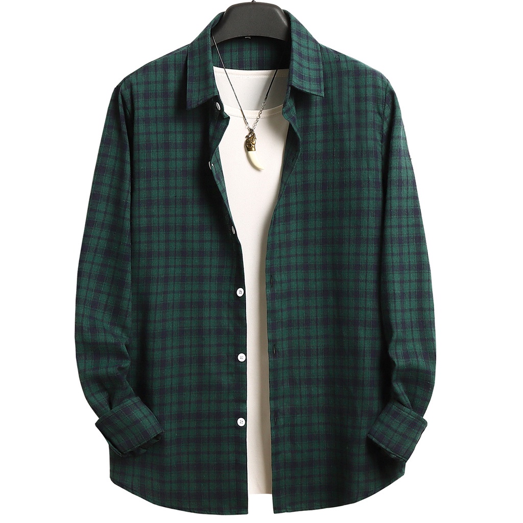 Camisa de cuadros verde con negro discount