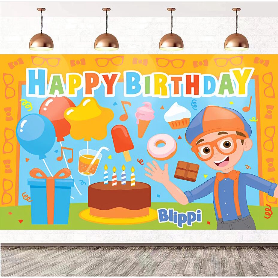 Blippi Profesor Tema Fotografía Telón De Fondo Fiesta De Cumpleaños  Decoración Banner Vinilo | Shopee Colombia