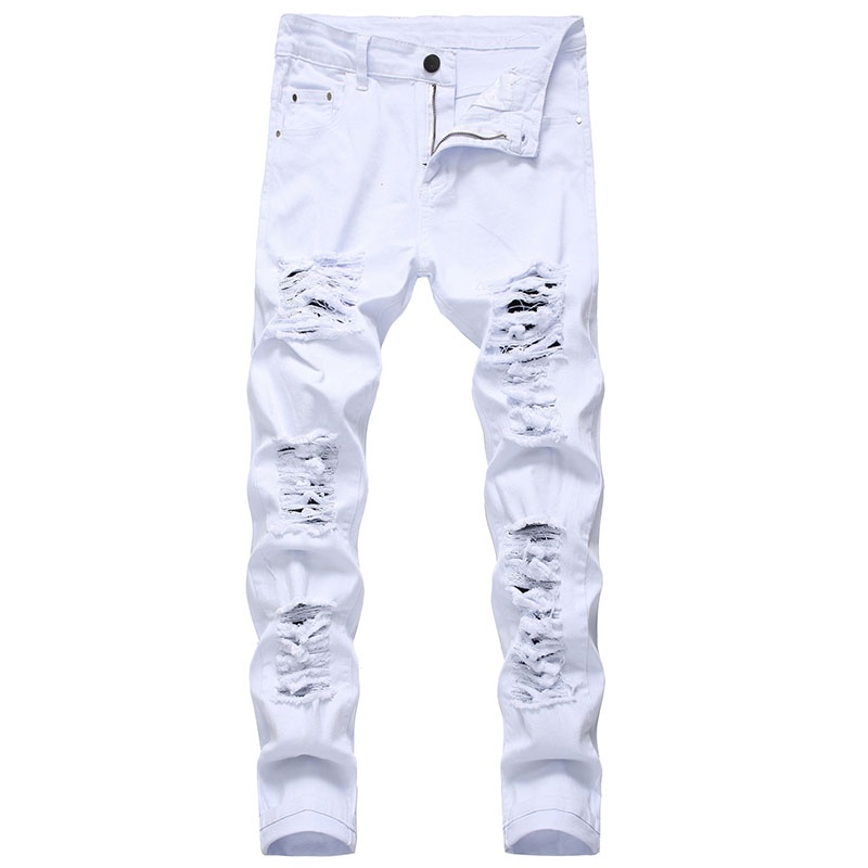 Pantalon de mezclilla blanco hot sale