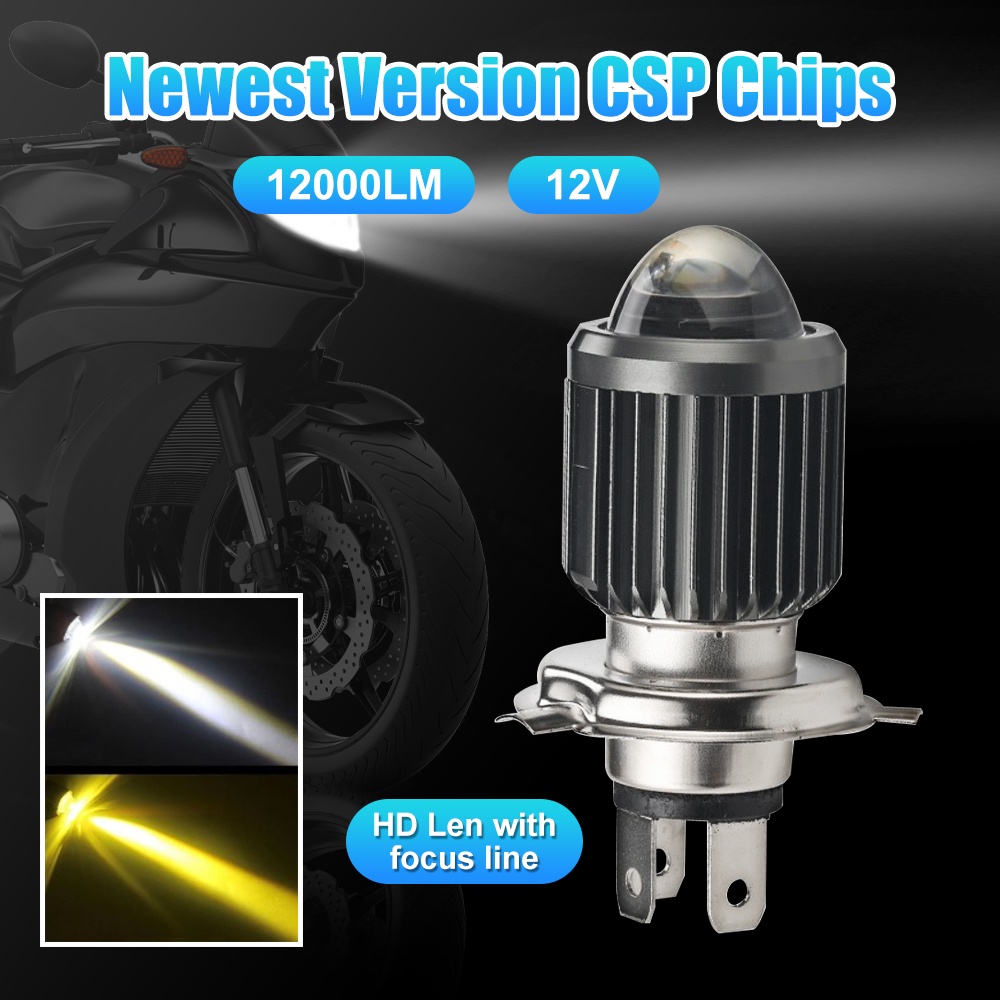 H4 – Bombilla LED para faros delanteros de motocicleta 4 lados 360