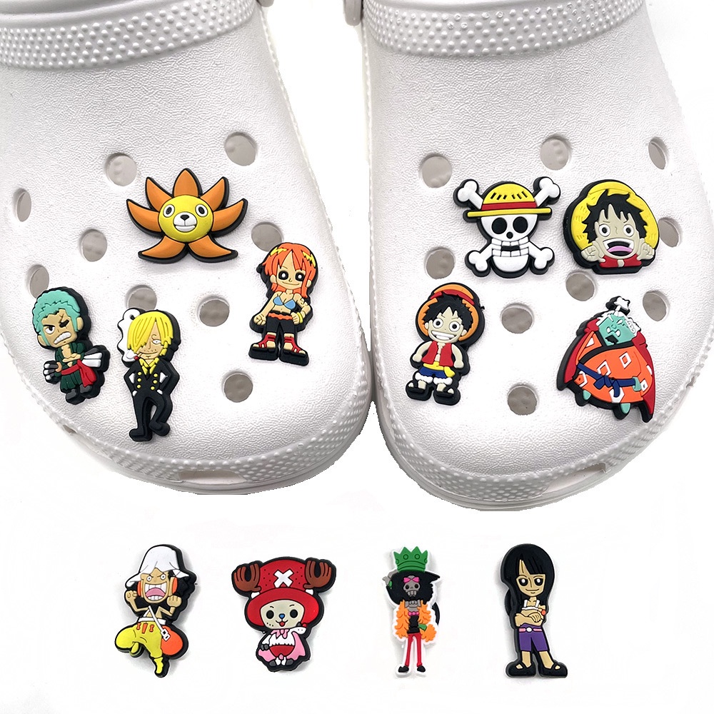 Hot One Piece Series 】 Nueva Caricatura Jibbitz PVC Zapato Charms DIY