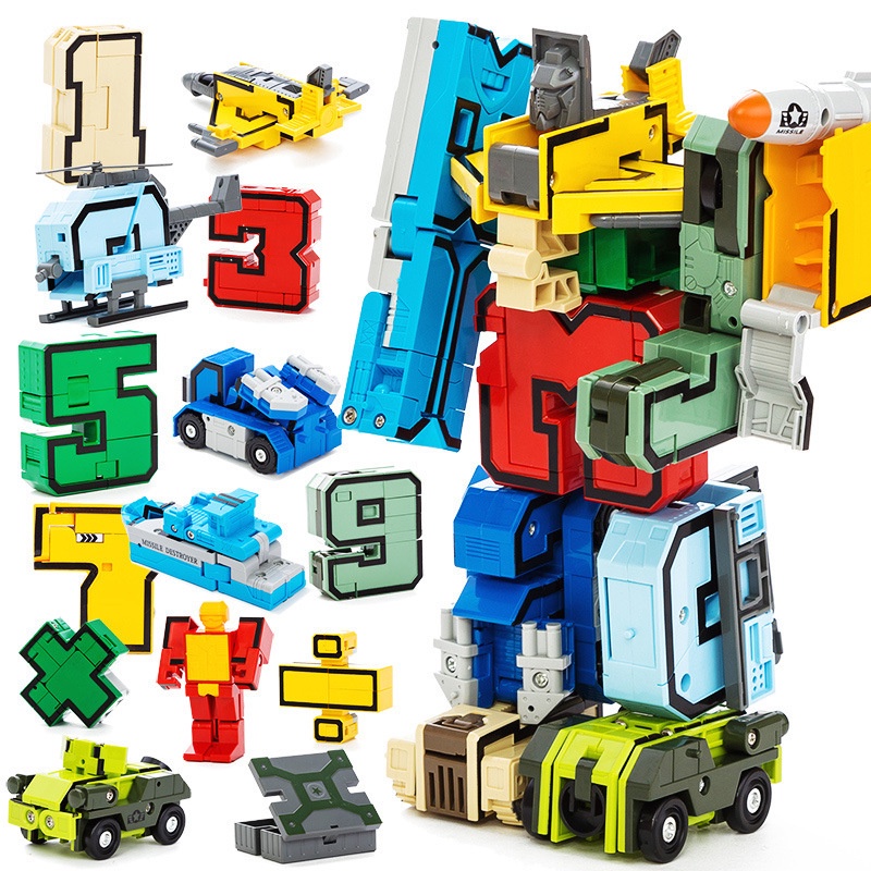 Juego Completo De 10 Piezas Transformers Number Robot De Juguetes DIY ...