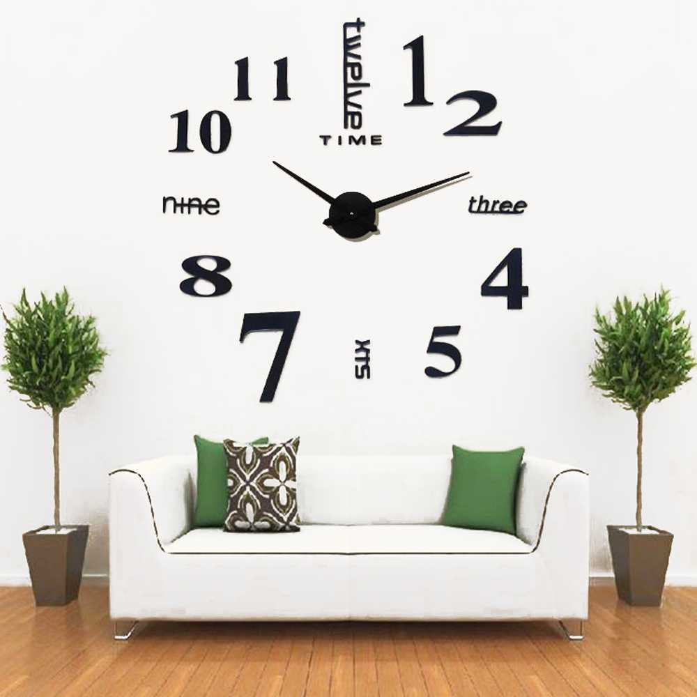 Reloj Gigante De Pared 3d Moda Grande De Cuarzo Y Acrilico