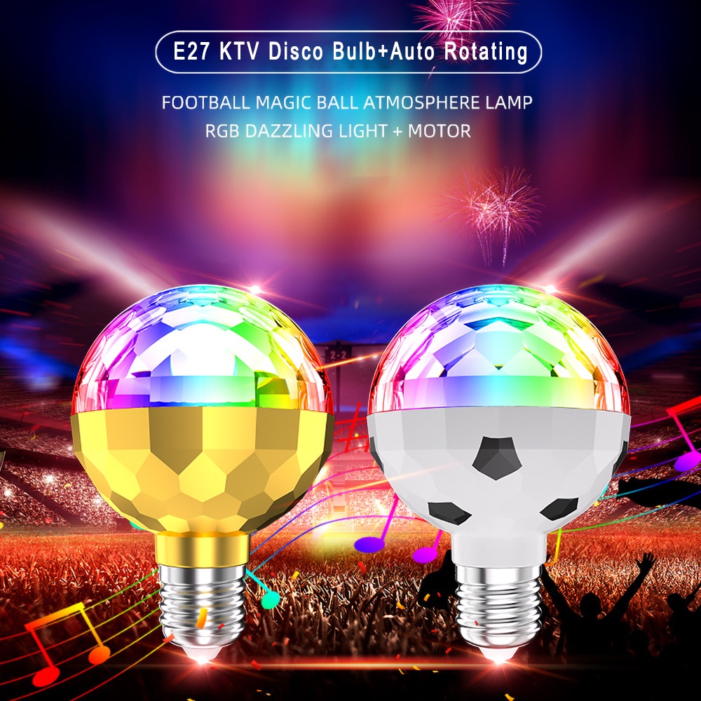 Bombilla De Discoteca Giratoria Automática Para Fiesta DJ 6W RGB LED  Escenario Para Navidad Boda Sonido Iluminación