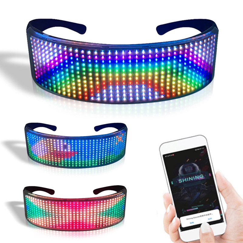 Gafas Led Bluetooth DIY Luminoso Rave Fiesta Festival De Sol Electrónica  Brillante Luces De Neón