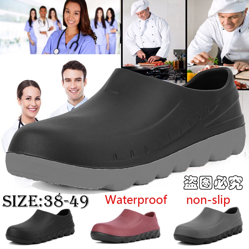 Comprar Zapatos de trabajo para Chef para hombre, botas impermeables a  prueba de aceite para trabajo de cocina, Botas de lluvia antideslizantes,  calzado de seguridad para Hotel y restaurante