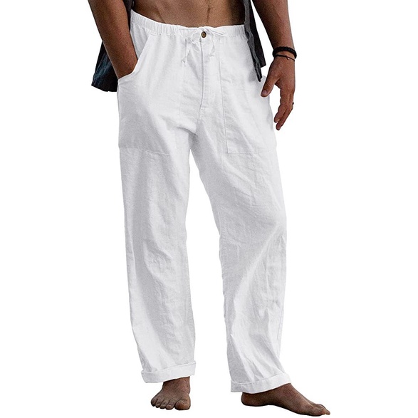 Pantalones de hilo para hombres sale