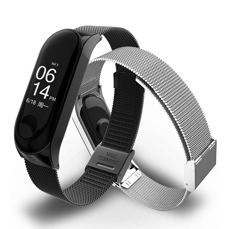 Correa Metal Acero Inox Pulsera Para Xiaomi Mi Band 6 5 4 3 Negro