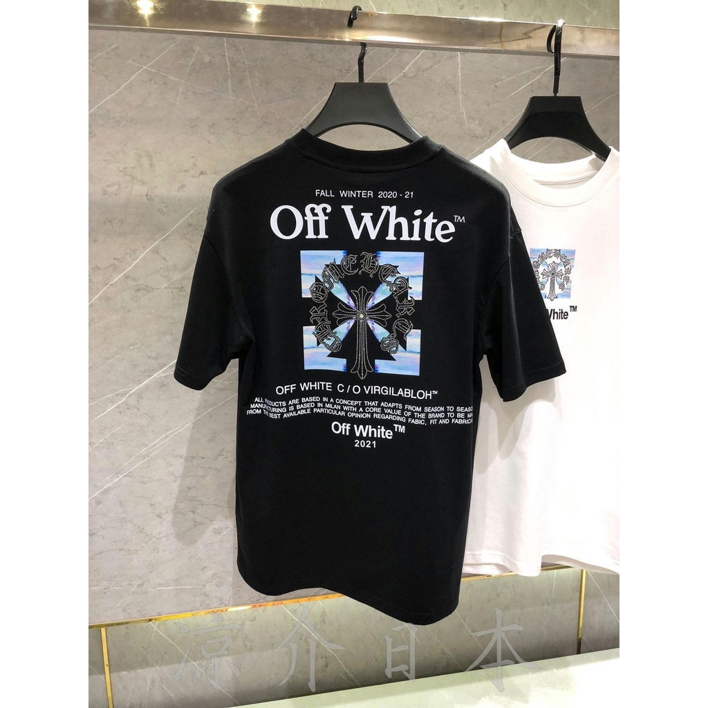 OFF WHITE Camiseta De Manga Corta Cruzada Sanscrito Con Estampado De Letras De Flecha Estampadas Para Hombres