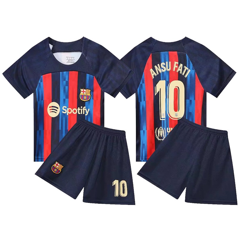 Conjunto F.C.B Niño Camiseta y Pantalón T.10 Temporada 2022-23 Replica de  Karactermania - Fantasía Personajes