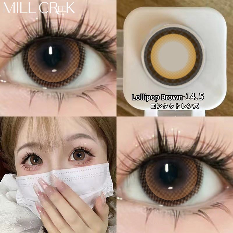 2 Piezas 1 Par De Lentes De Contacto Cosmeticos De 14 5 Mm De Diametro Grande Serie Lollipop De Ojo Con Grado Suave Y Comodo Uso Anual