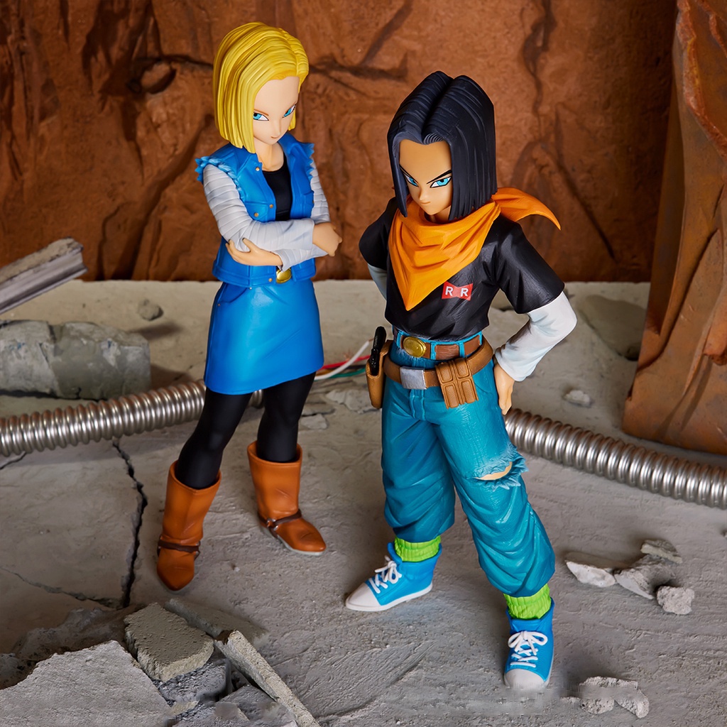 Figuras de acción de Dragon Ball Z para niños, modelo de colección de  juguetes de PVC, regalos de Navidad, Android 17, 18, 24CM