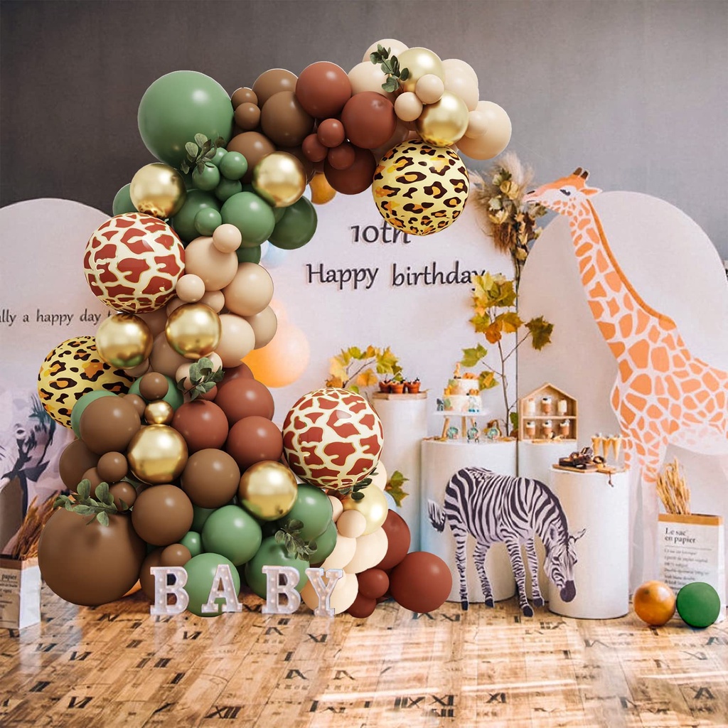 Kit de arco de guirnalda de globos de dinosaurio, decoraciones de fiesta de  cumpleaños para niños, color verde salvia, baby shower