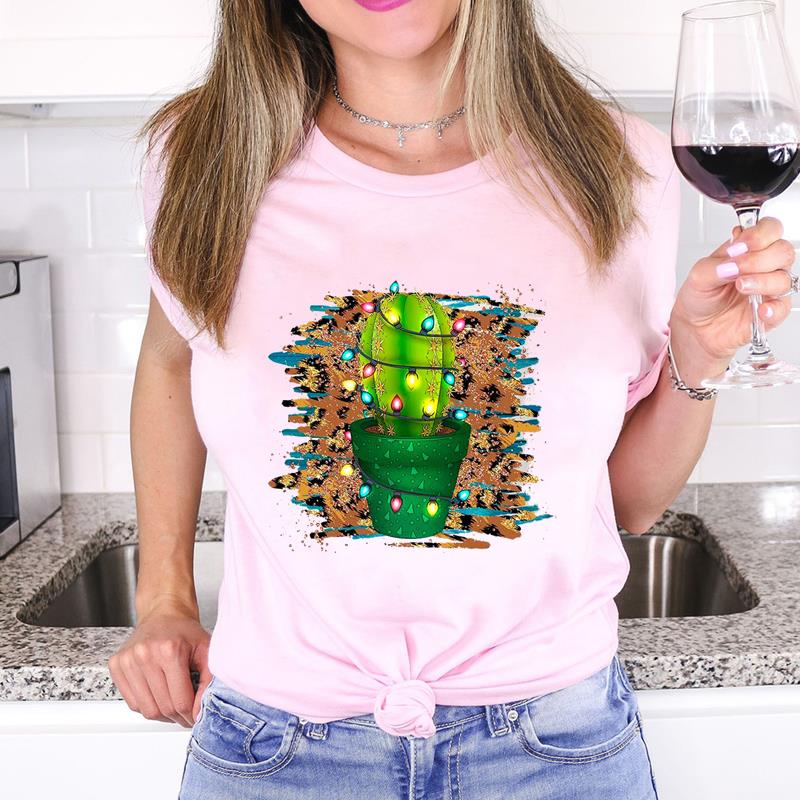 camiseta mujer manga corta cactus