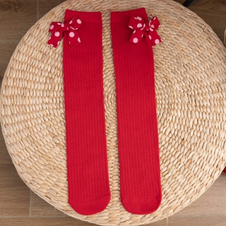 medias rojas para niños y niñas/medias largas elásticas de moda