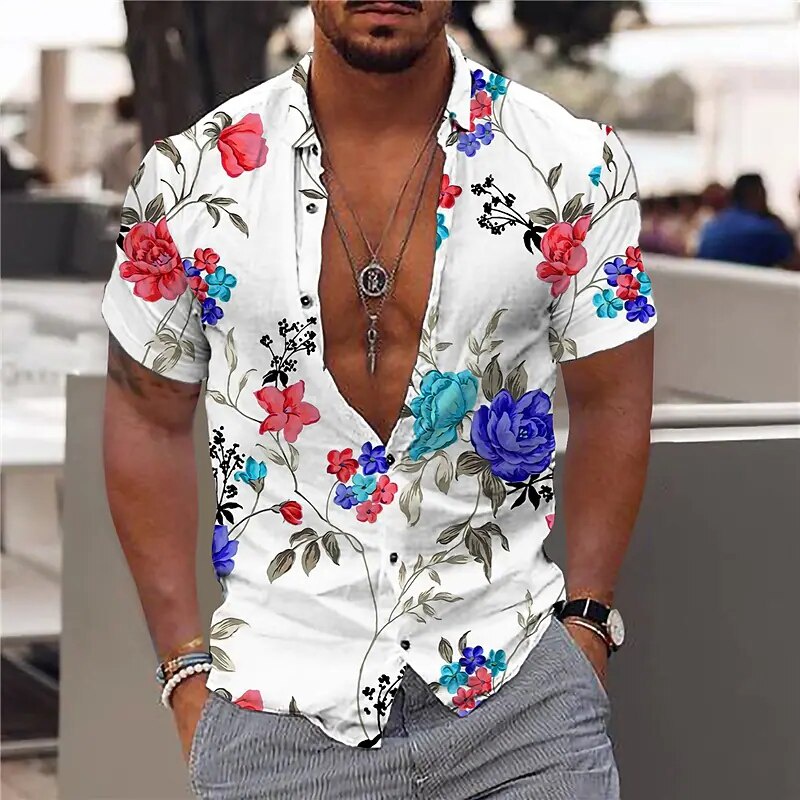 Camisas Florales Para Hombres Impresion 3d Para Hombre Camisa De Flores Hawaianas Playa Manga Corta Moda 5xl Tops Camiseta Blusa Shopee Colombia