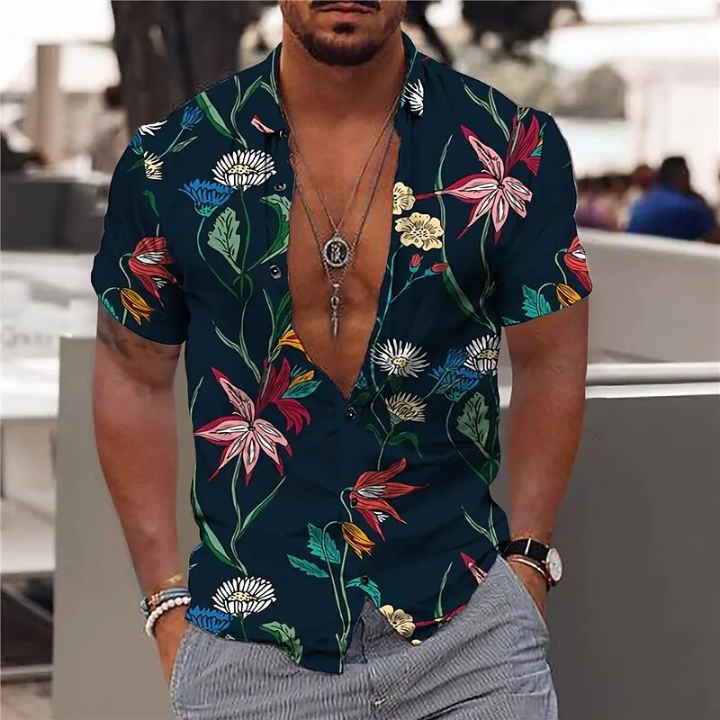 Camisas Florales Para Hombres Impresion 3d Para Hombre Camisa De Flores Hawaianas Playa Manga Corta Moda 5xl Tops Camiseta Blusa Shopee Colombia