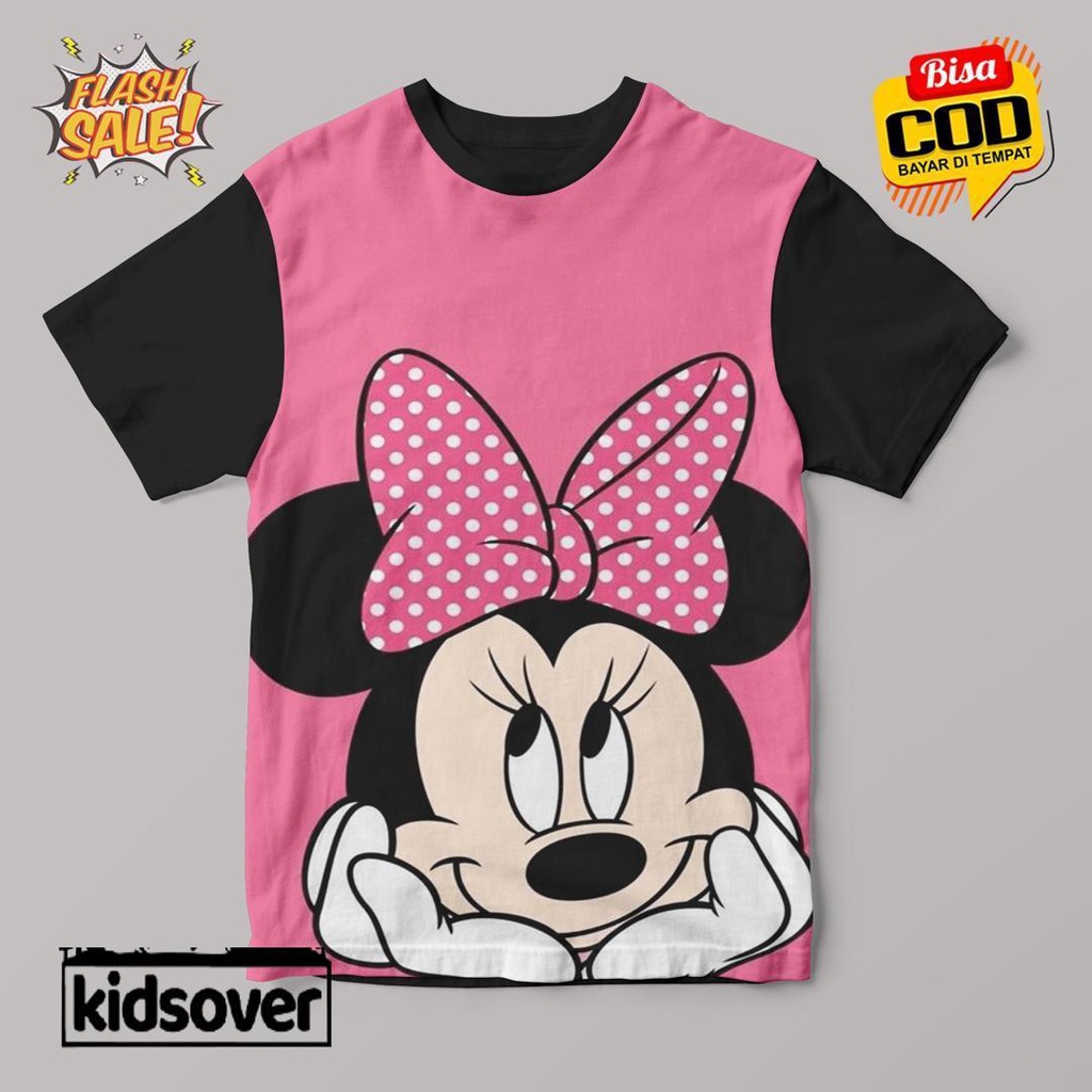 Camiseta de Minnie roja estampada para niña de 2T a 5T